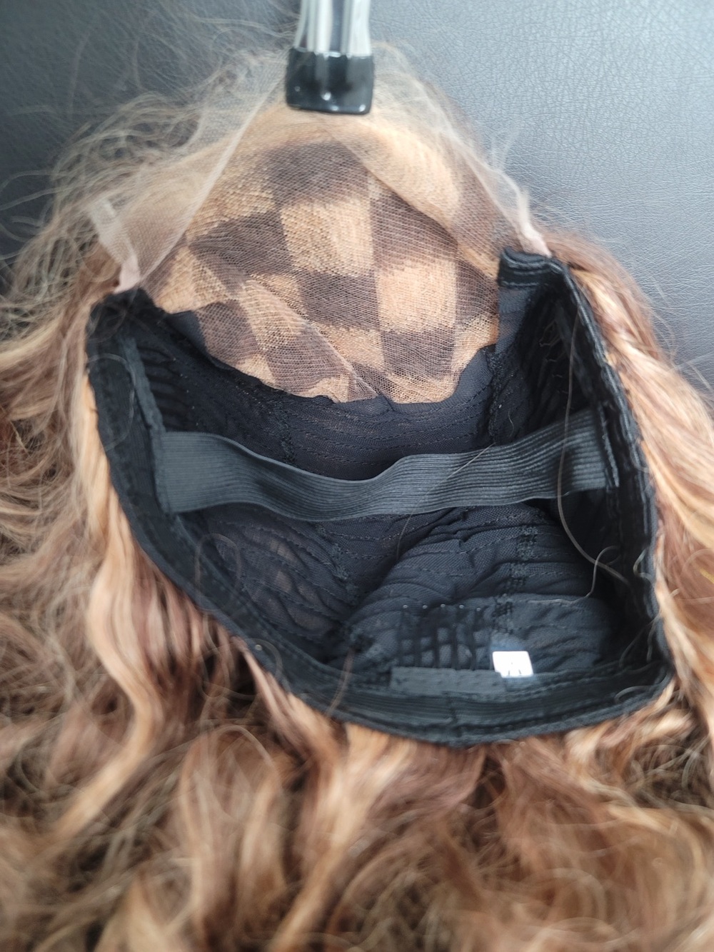 Highlight brown color human hair wig closure wig 5x5 closure wig - Picture 10 of 11